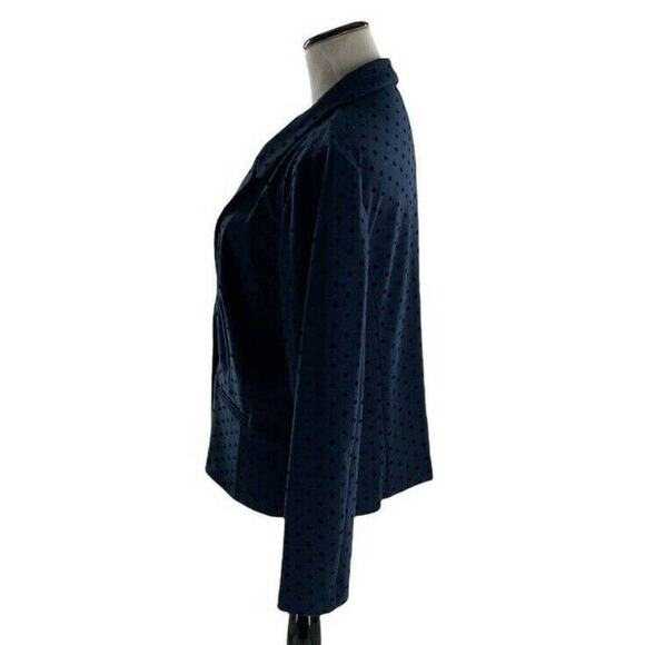 Kensie Women's One Button Front Navy Blue Polka Dot Blazer Suit Jacket Size XL - Picture 2 of 7